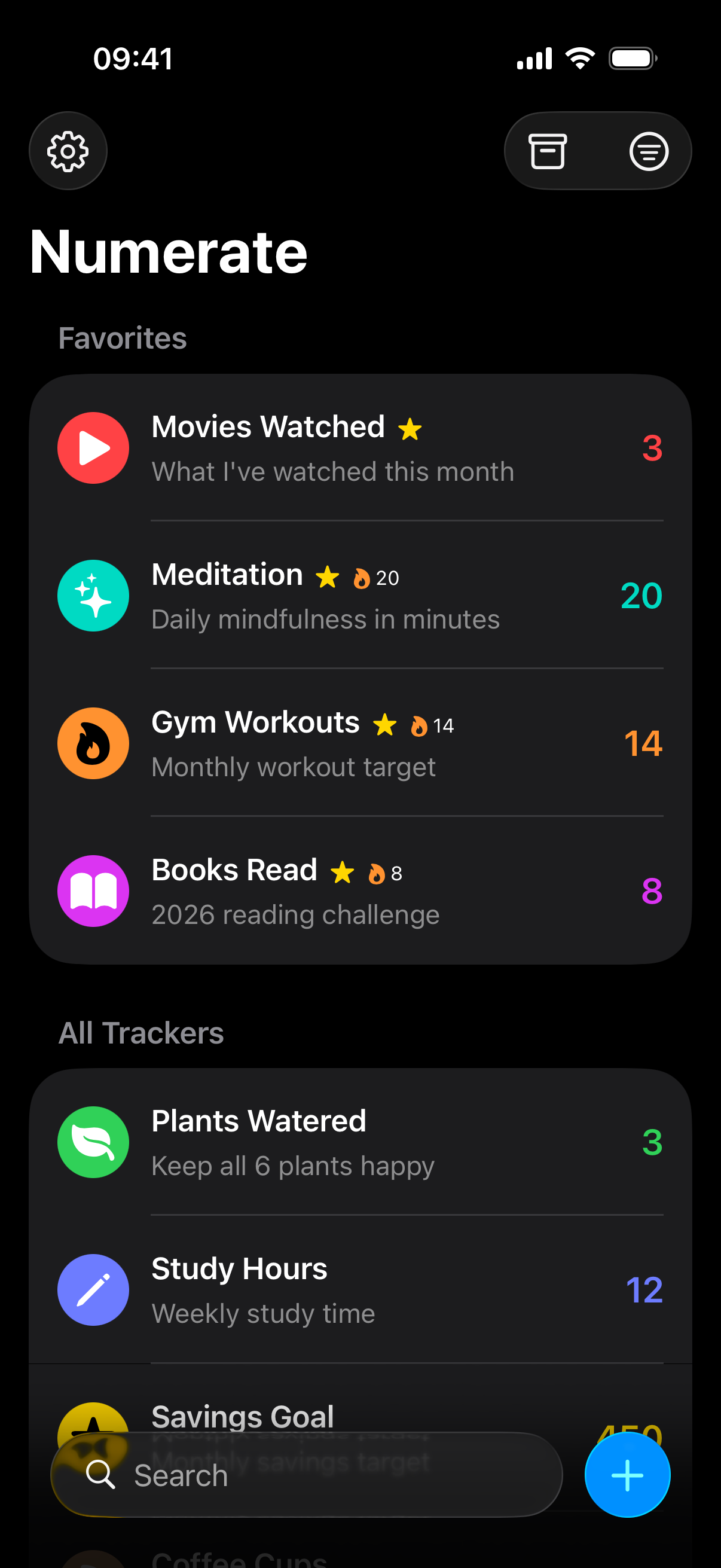 Numerate — Track anything that matters