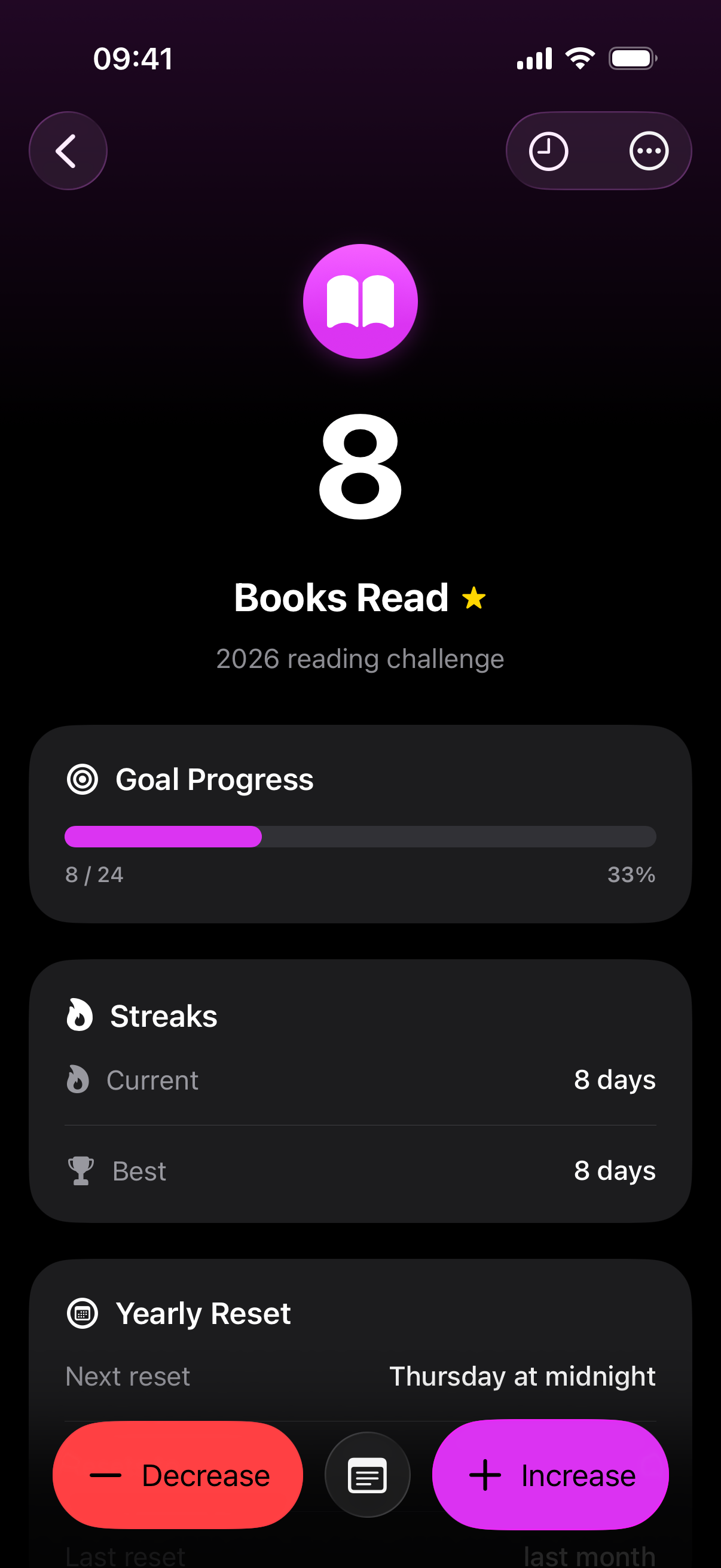 Tracker detail — gradient style